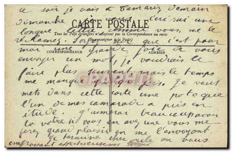 CPA Alger Le Nouvel Hotel des Postes — Rückseite