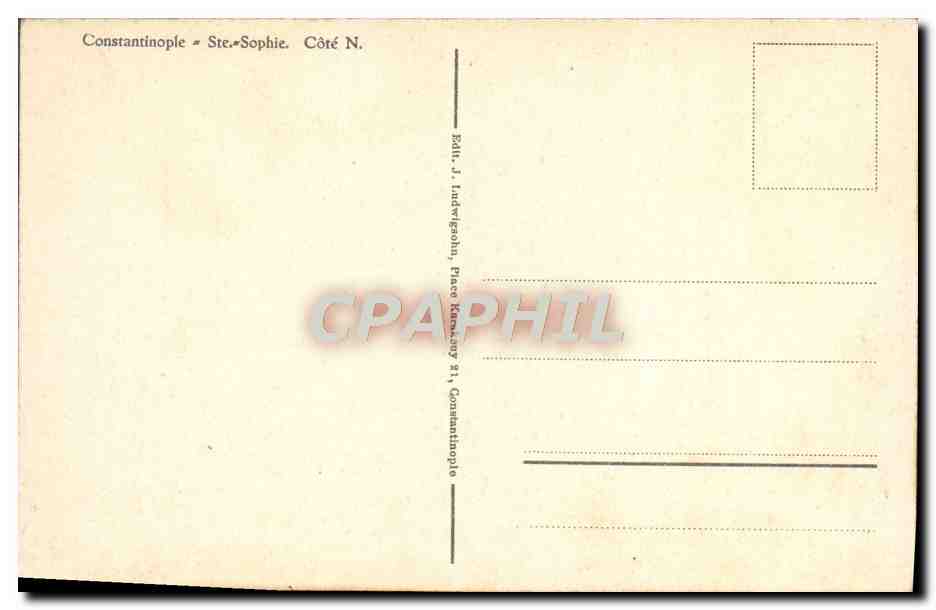 CPA Constantinople Ste Sophie Turquie — Verso
