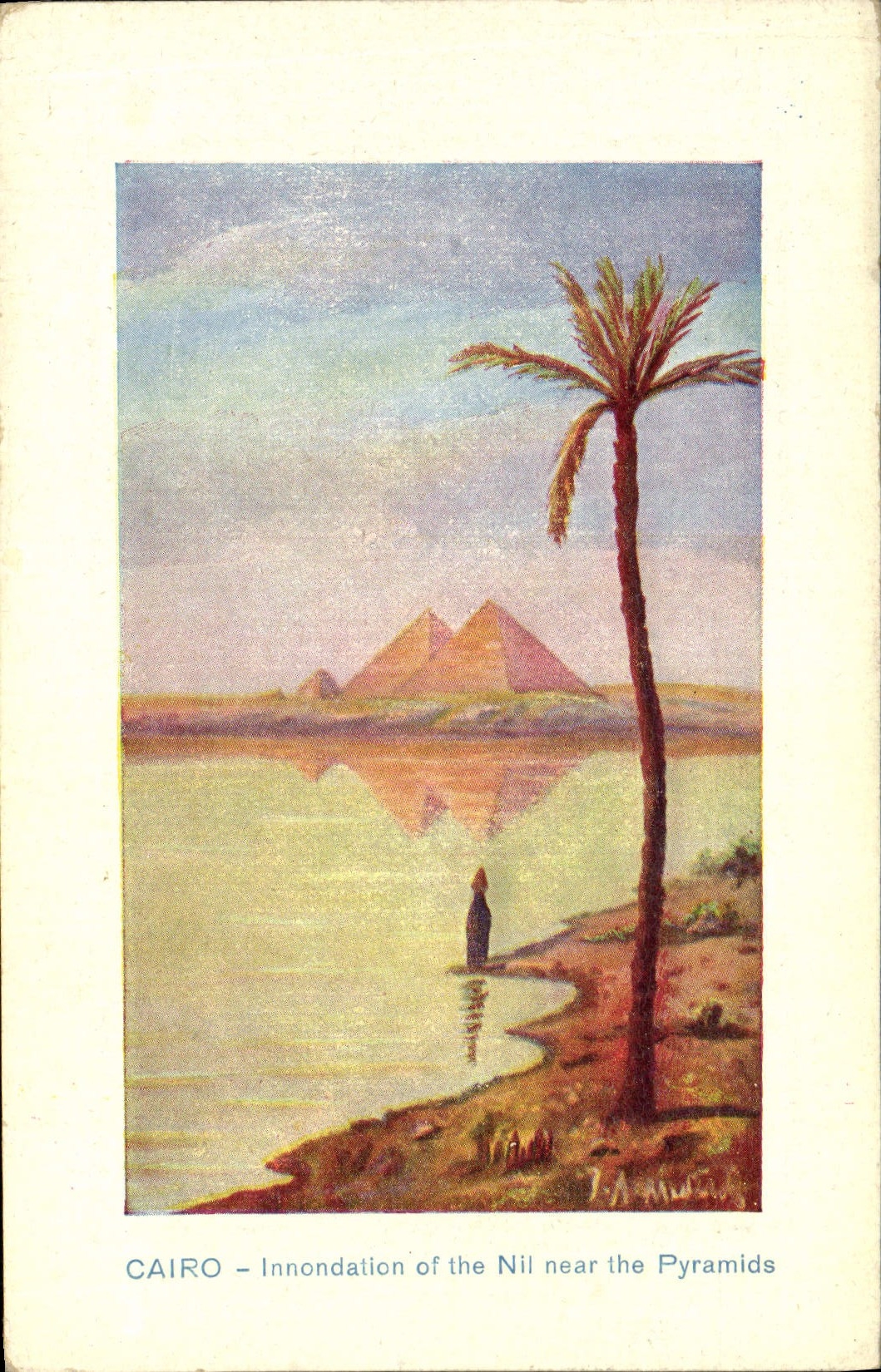 CPA Cairo Innondation Of The Nil Near The Pyramids