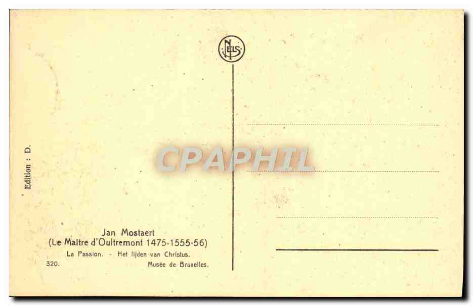 CPA Jan Mostaert La Passion Musee De Bruxelles — Verso