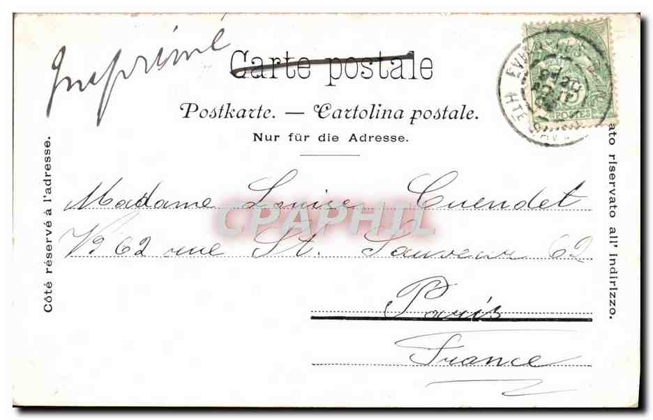 CPA Clarens Et Les Rochers De Naye  — Rückseite