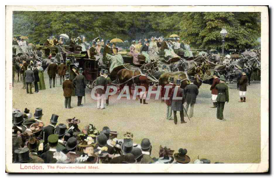 CPA London The Four In Hand Meet Chevaux 