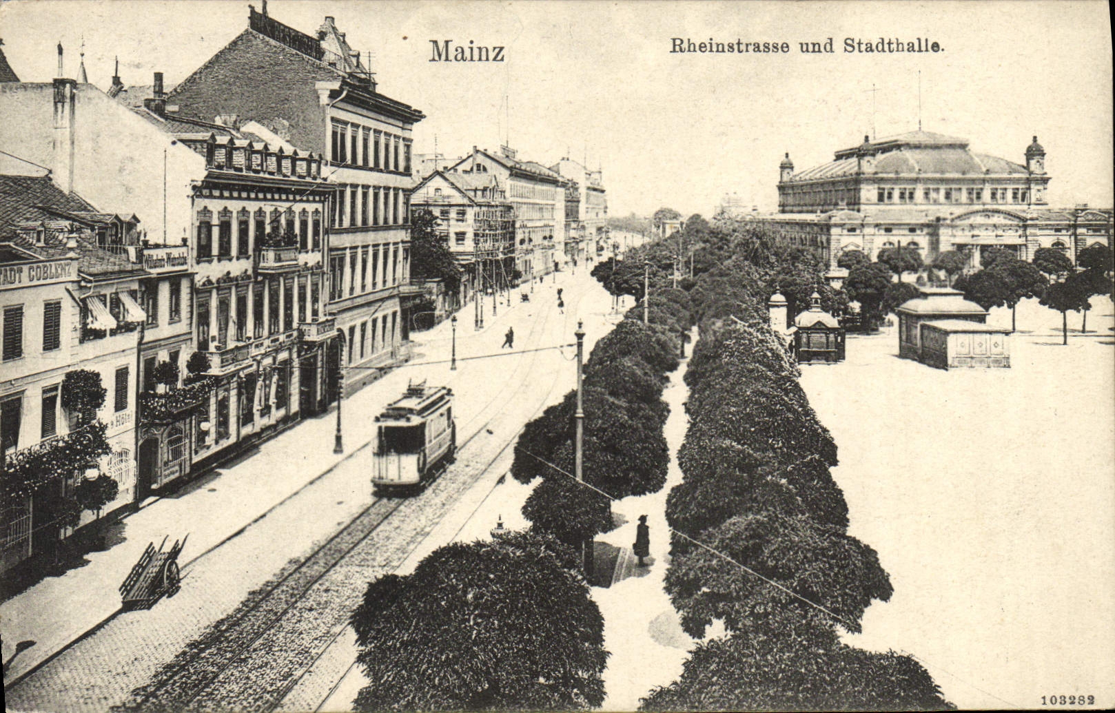 CPA Mainz Rheinstrasse Und Stadthalle