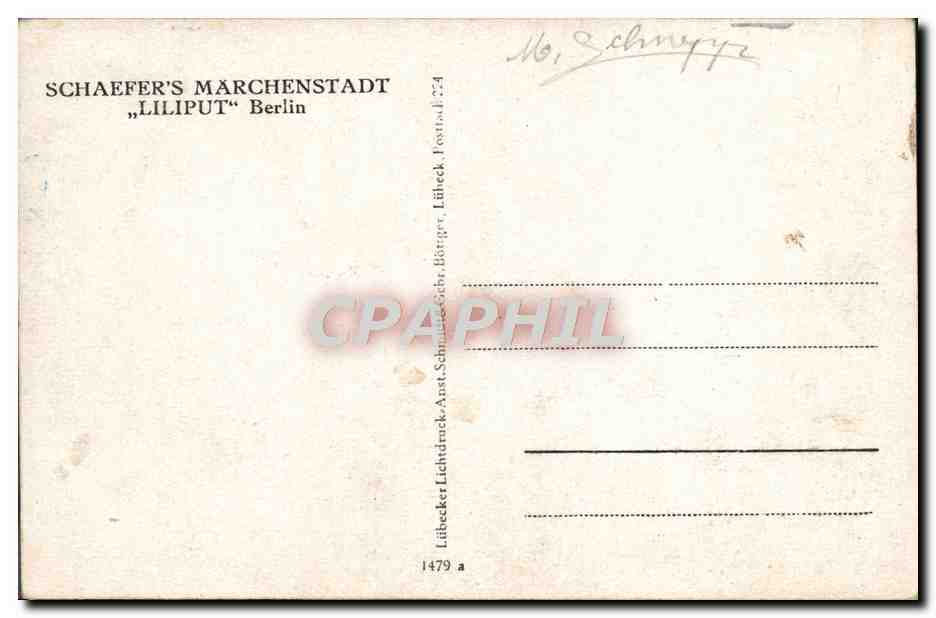 Fête de village avec enfants et chevaux — Schäfer's Märchenstadt 'Liliput' Berlin — n° 1479 a — Verso