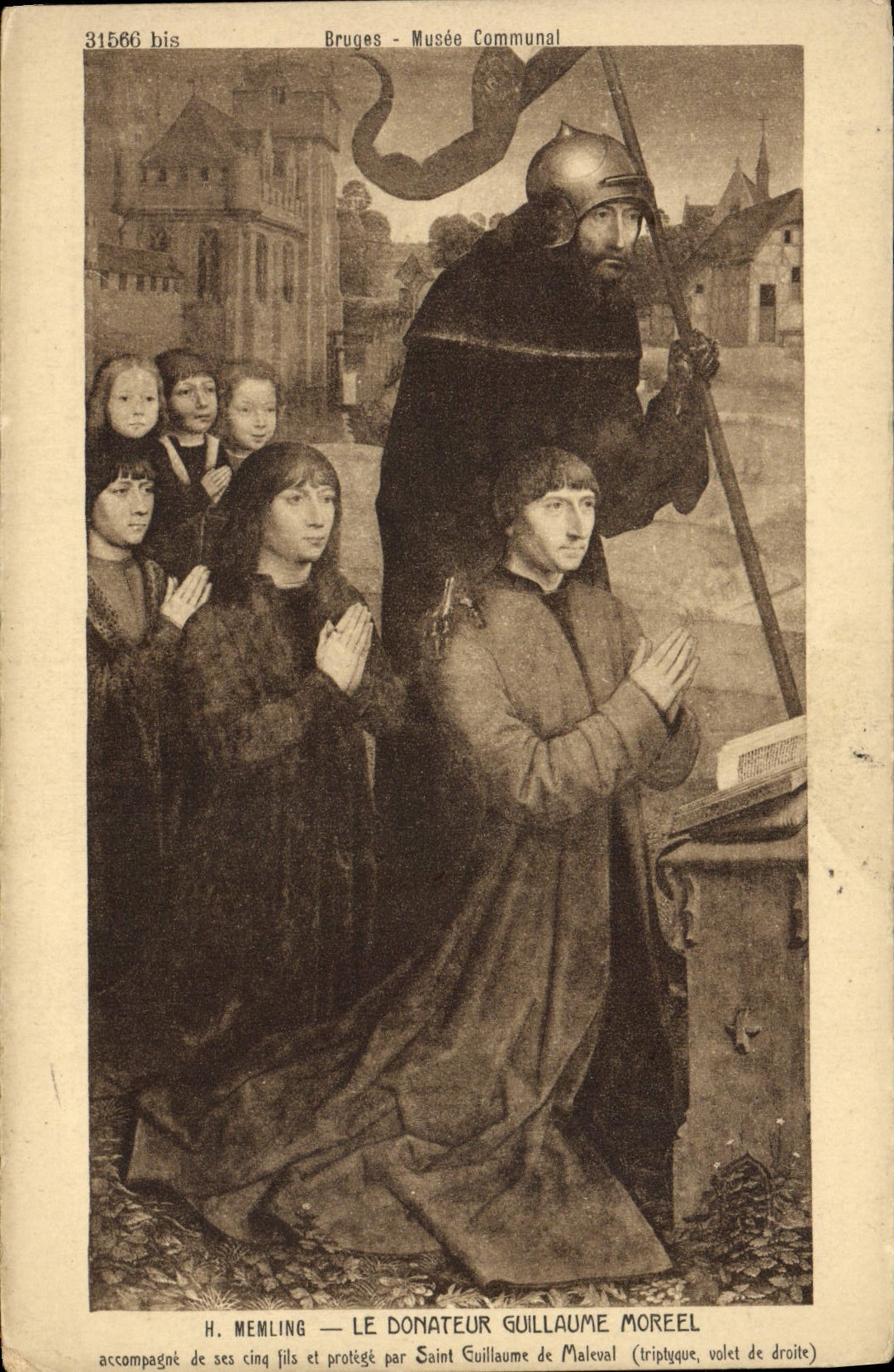 CPA Bruges Musee Communal Memling Le Donateur Guillaume Moreel