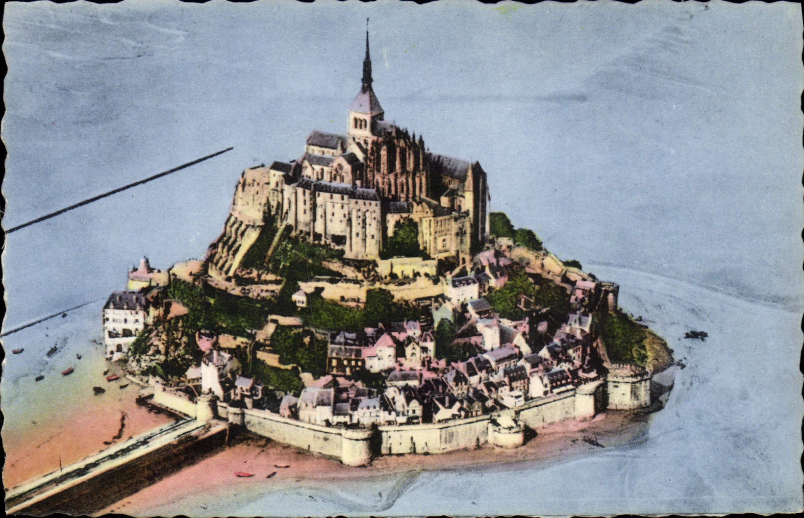 Mont Saint-Michel — vue aérienne — Cliché C. A. F., Strasbourg
