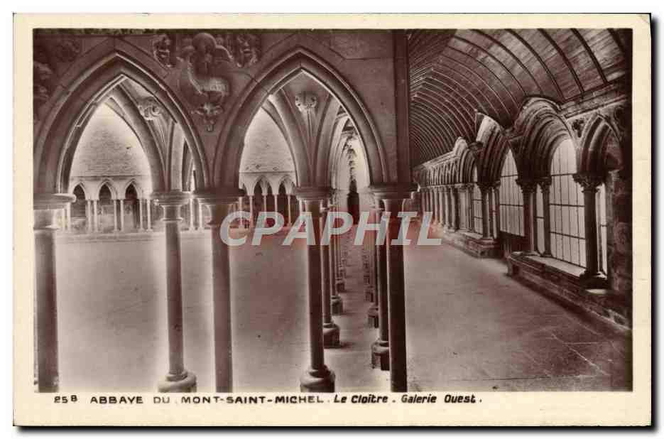CPA Abbaye Du Mont Saint Michel Le Cloitre Galerie Ouest