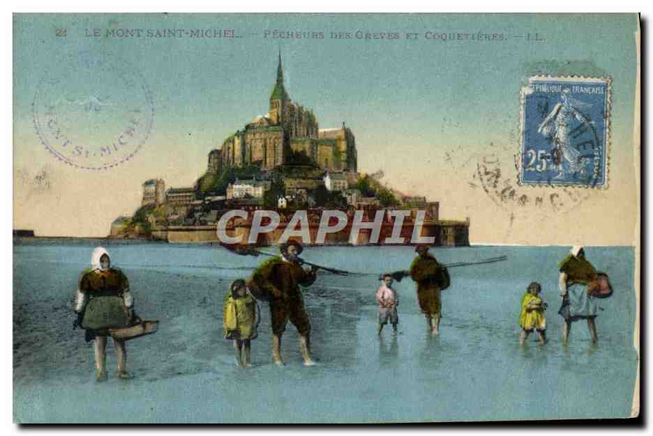 CPA Le Mont Saint Michel Pecheurs des greves et coquetieres Peche