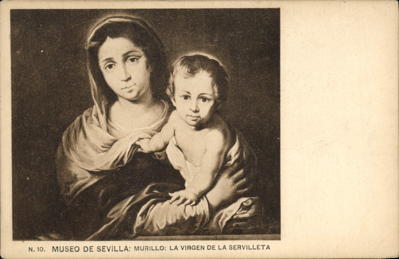 CPA Museo De Sevilla Murillo La Virgen De La Servilleta