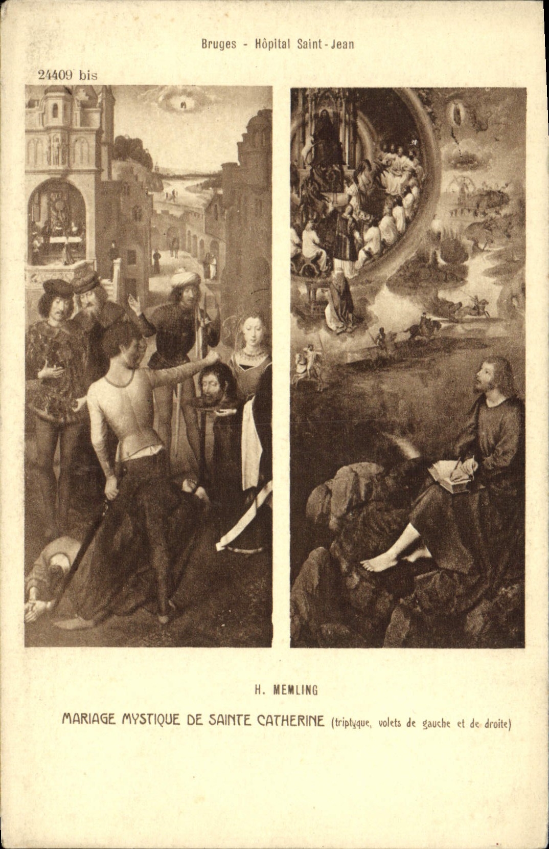 CPA Bruges Hopital Saint Jean Memling Mariage mystique de Sainte Catherine 