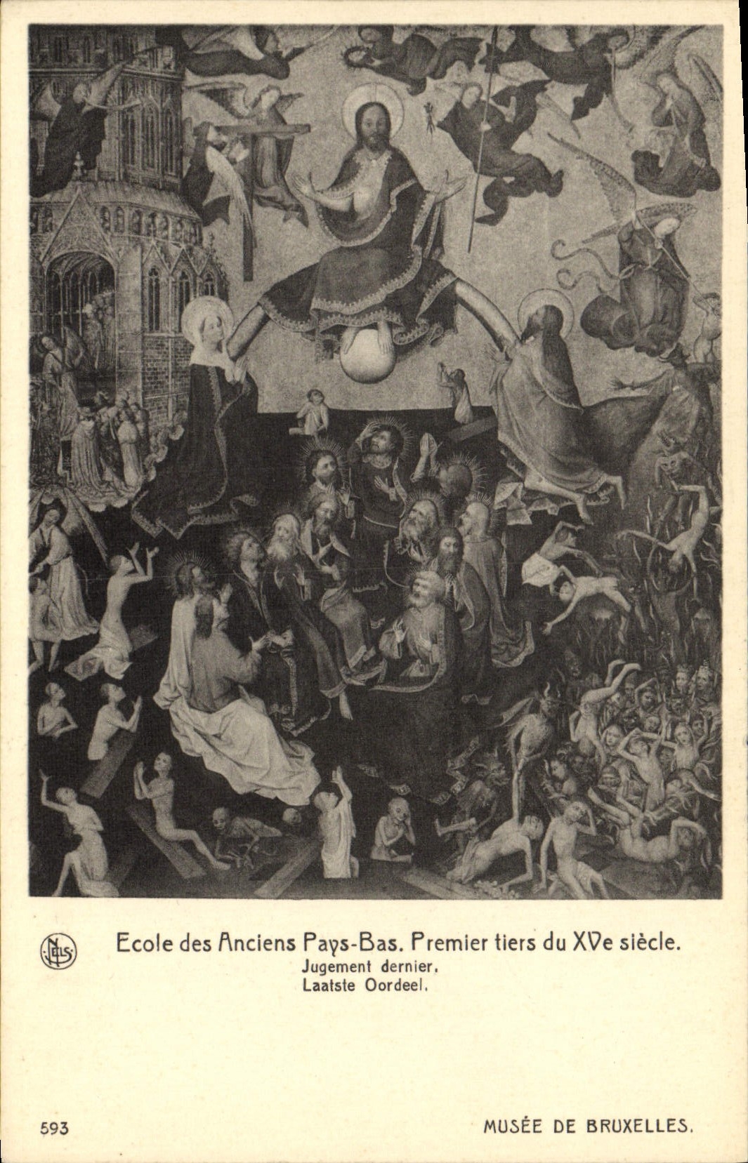 CPA Ecole Des Anciens Pays Bas Premier Tiers Du 15eme Musee De Bruxelles Jugement Dernier