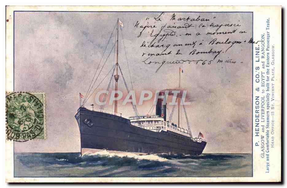 Le Martaban — Nave della linea Henderson & Co. — P. Henderson & Co. Glasgow