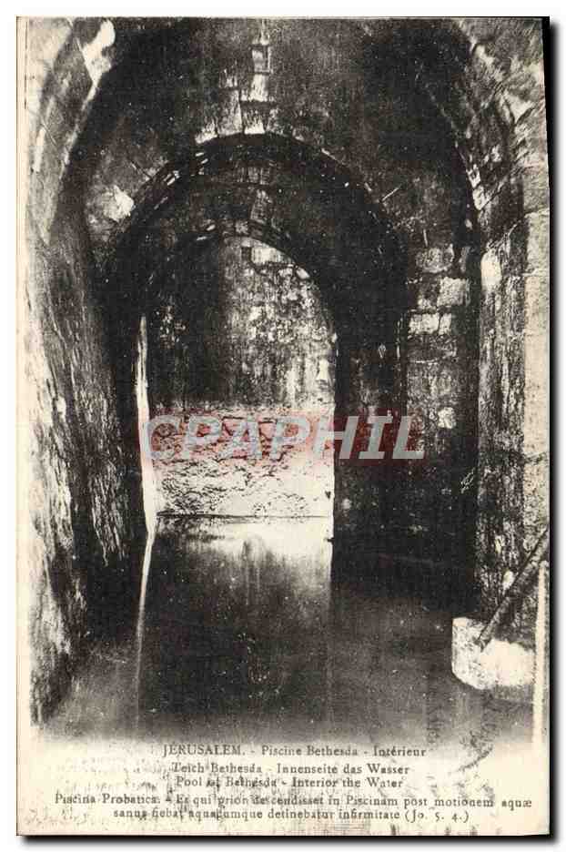 CPA Jerusalem Piscine Bethesda Interieur