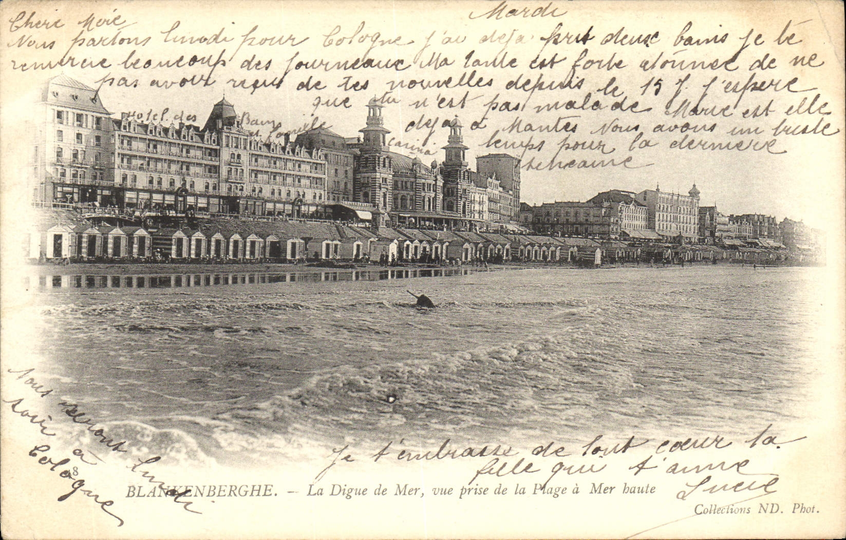 CPA Blankenberghe La Digue De Mer Vue Prise De La Plage a Mer Haute