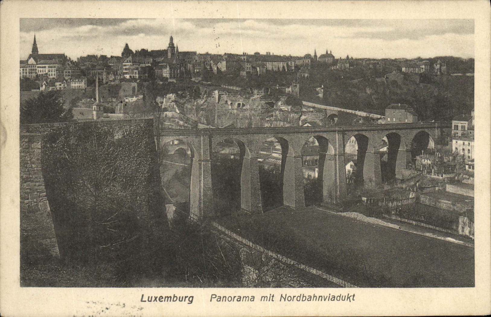 CPA Luxemburg Panorama Mit Nordbahnviadukt