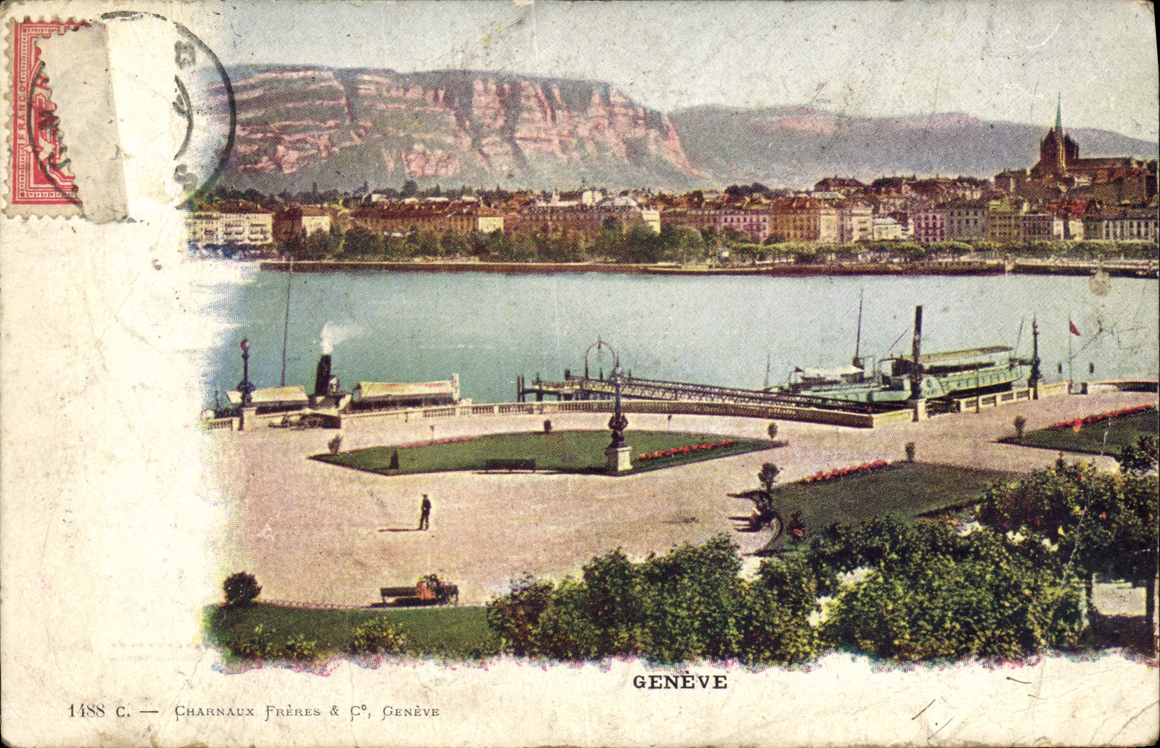 Genève — vue du lac et du mont des Roches — Charnaux Frères & C°, Genève