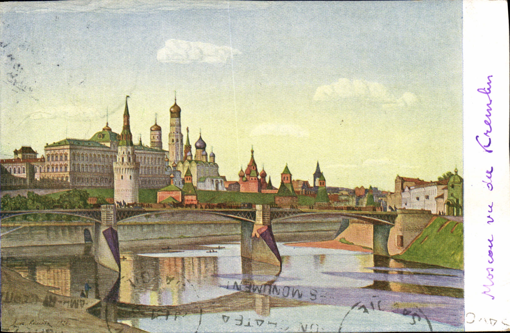 CPA Moscou Vue Du Kremlin Du Cote Du quai Kropotkine