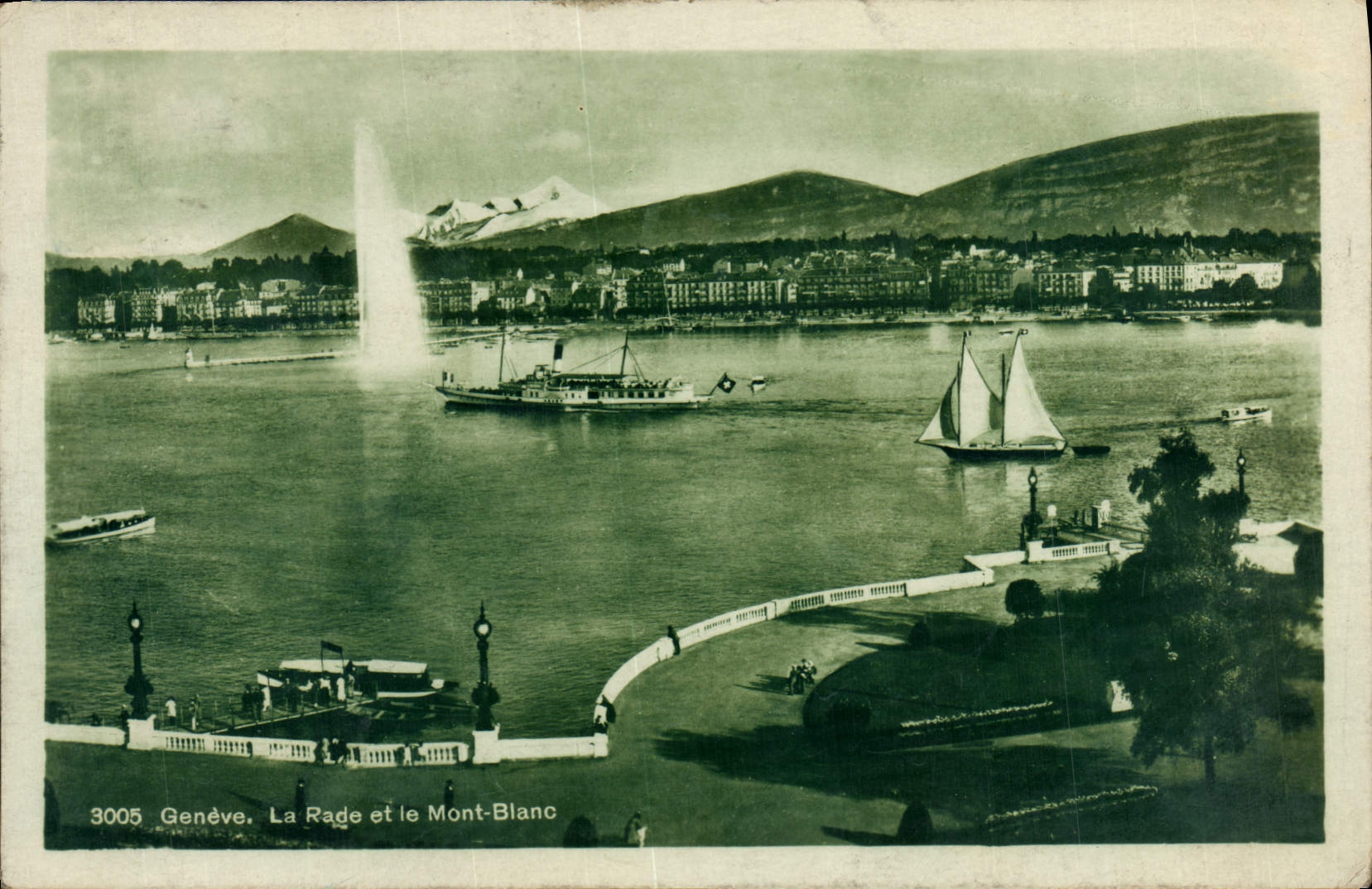 CPA Geneve La Rade Et Le Mont Blanc