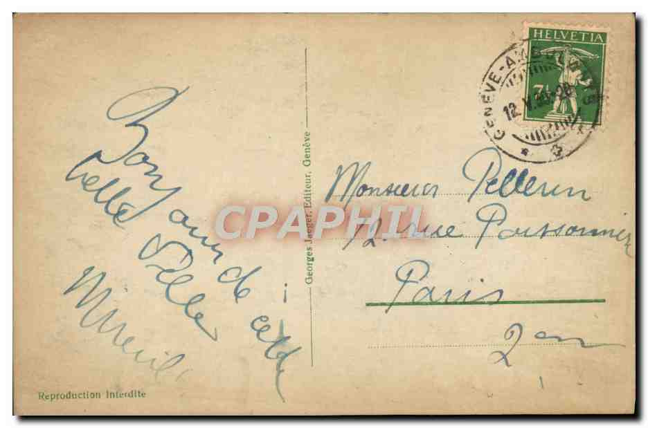 CPA Geneve La Rade Et Le Mont Blanc — Rückseite