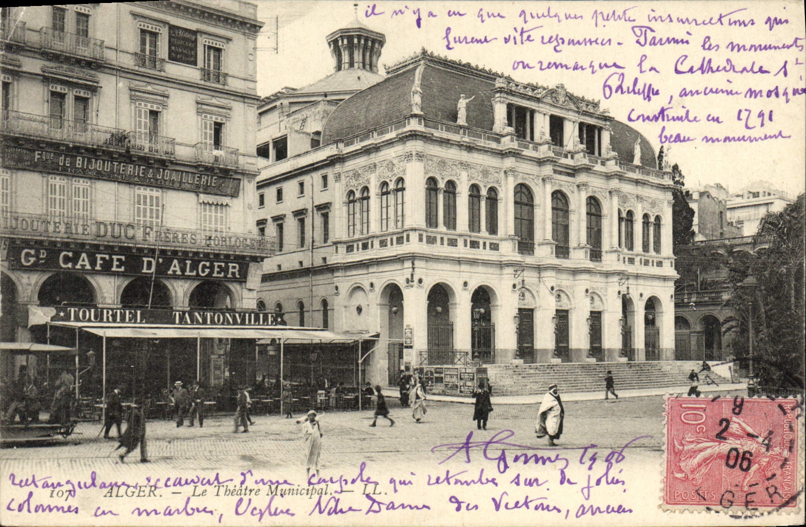 Antike Ansichtskarte Alger Le Theater Municipal Tourtel Tantonville