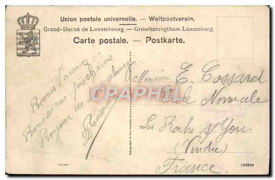CPA Luxembourg Pont Adolphe — Verso