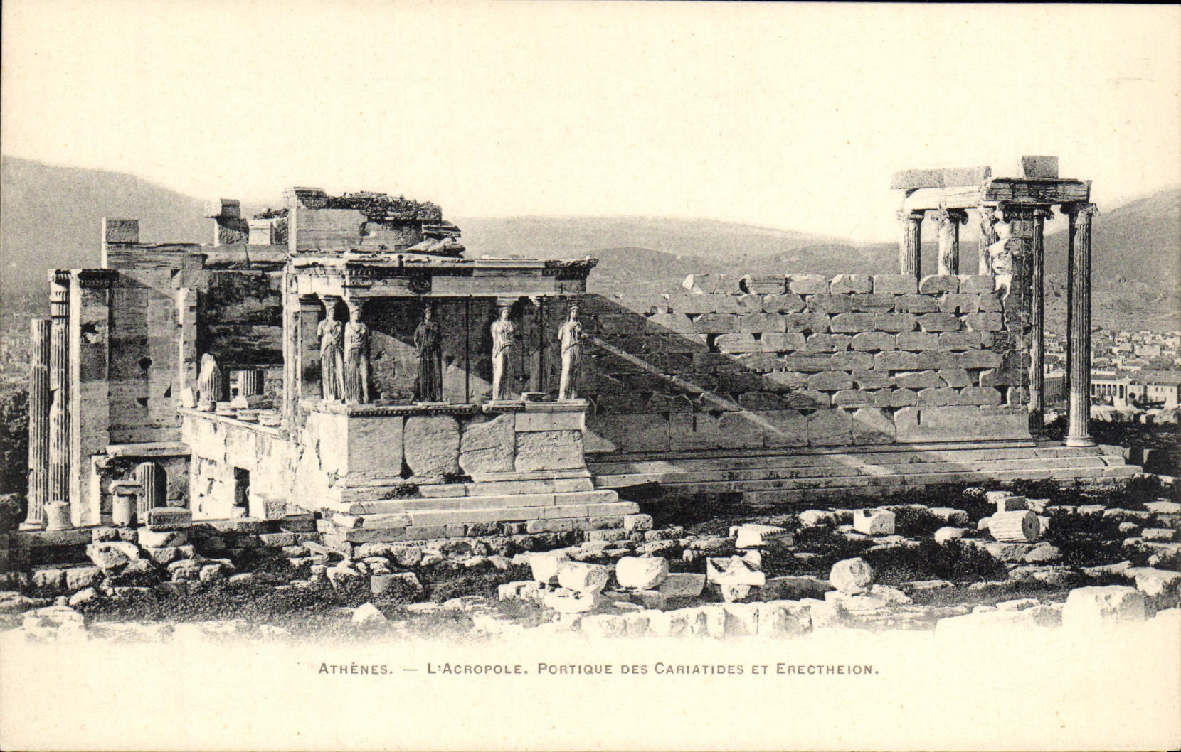 CPA Athenes L'Acropole Portique des Cariatides et Erectheion