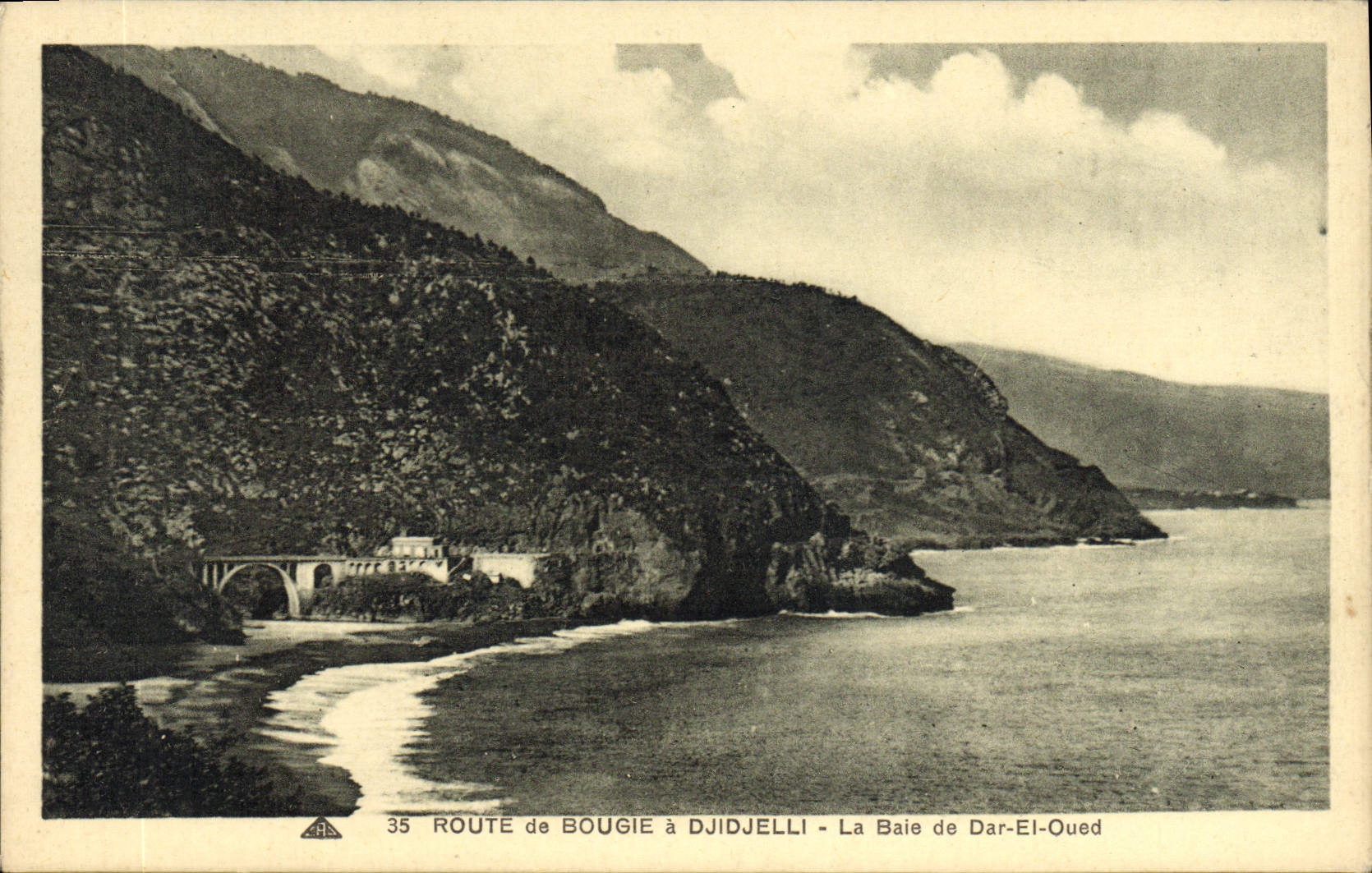 Route von Bougie nach Djidjelli — Bucht von Dar-El-Oued — Antike Ansichtskarte-Nr. 35