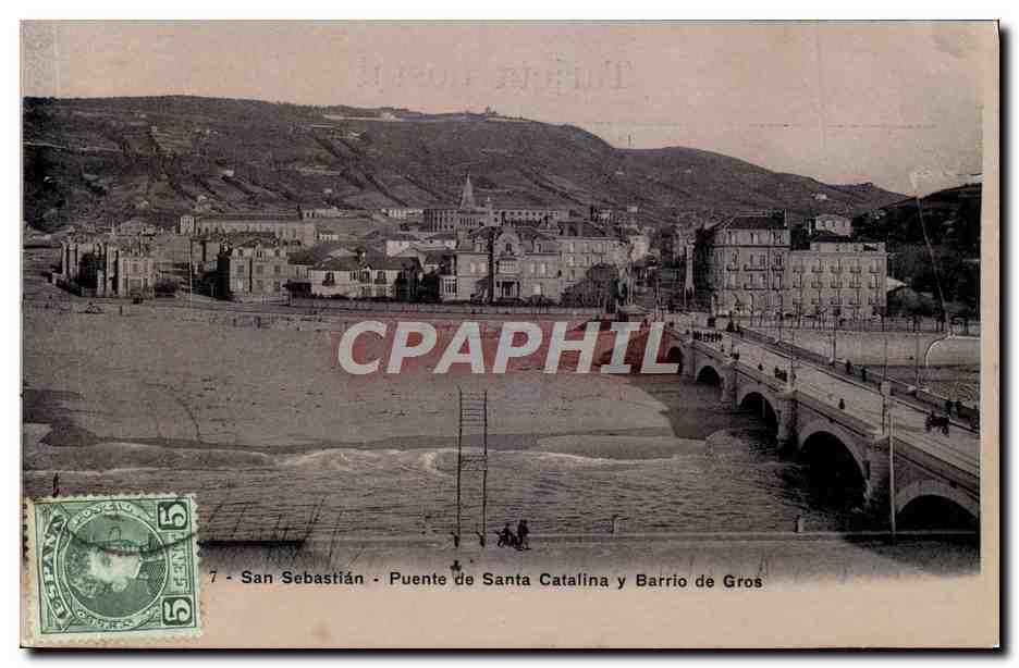 CPA San Sebastian Puente de Santa Catalina y Barrio de Gros
