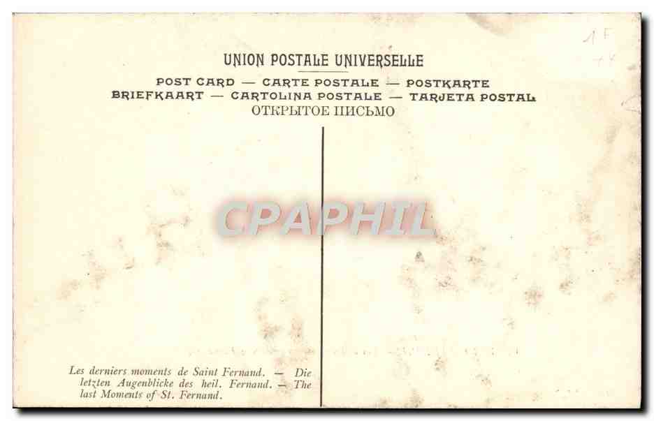 CPA Virgilio Mattoni Los Ultimos Momentos de San Fernando Sevilla — Verso