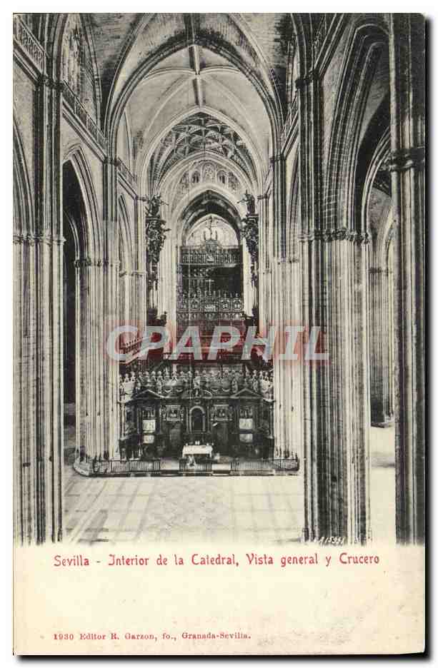 CPA Sevilla Interior de la catedral Vista general y Crucero