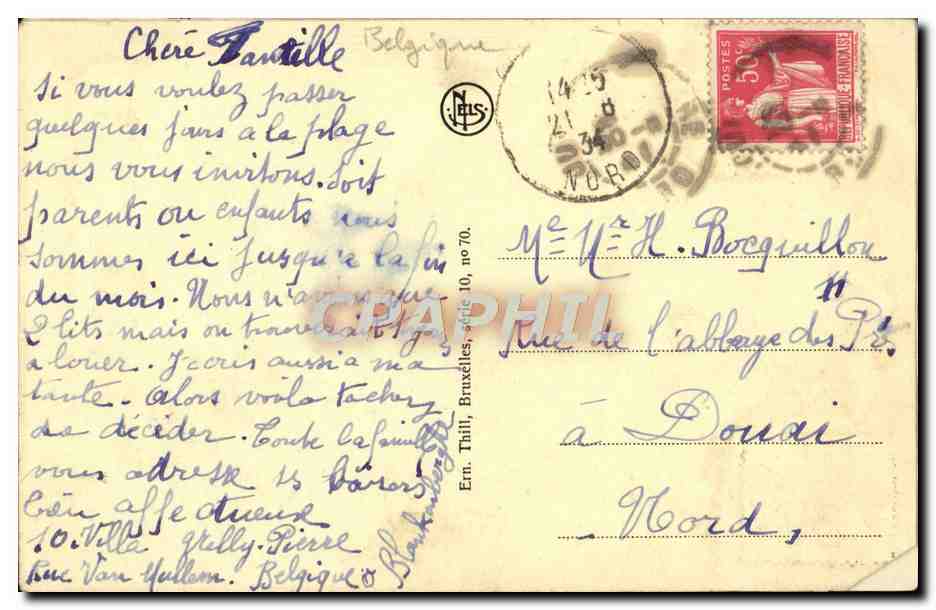 CPA Blankenberghe Casino et rue du casino — Rückseite
