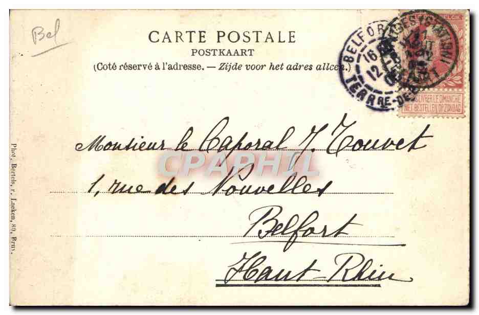 CPA Bruges La Porte De La Bibliotheque — Rückseite