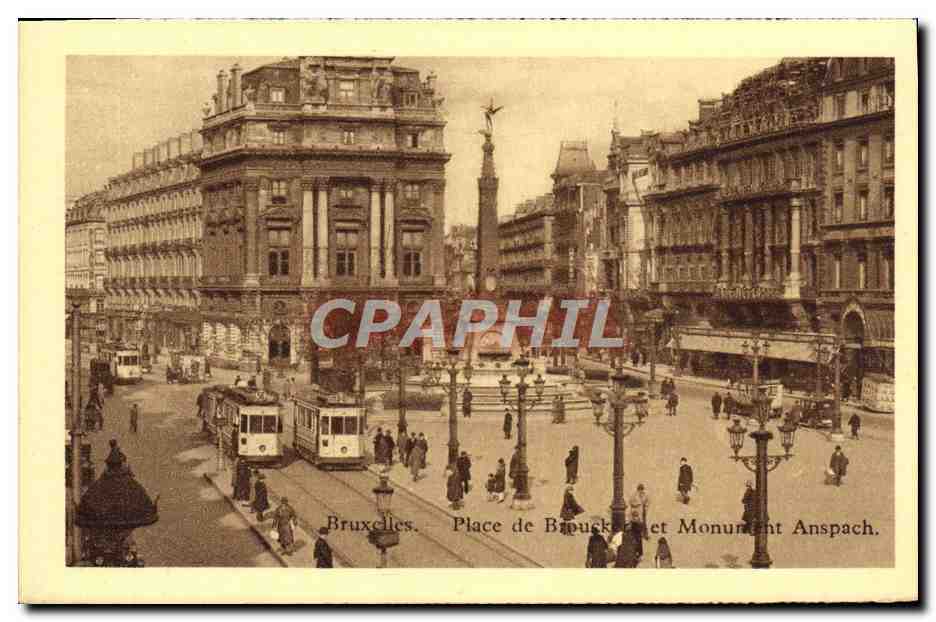 CPA Bruxelles Place de Brouckere et Monument Anspach 