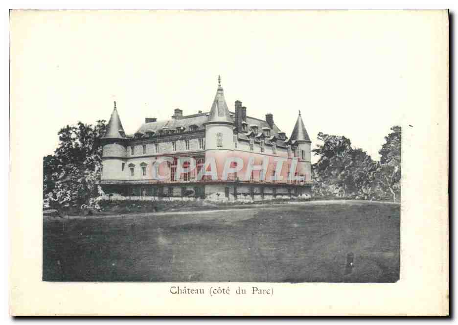 Antike Ansichtskarte Schloss Rambouillet Seite des Parks