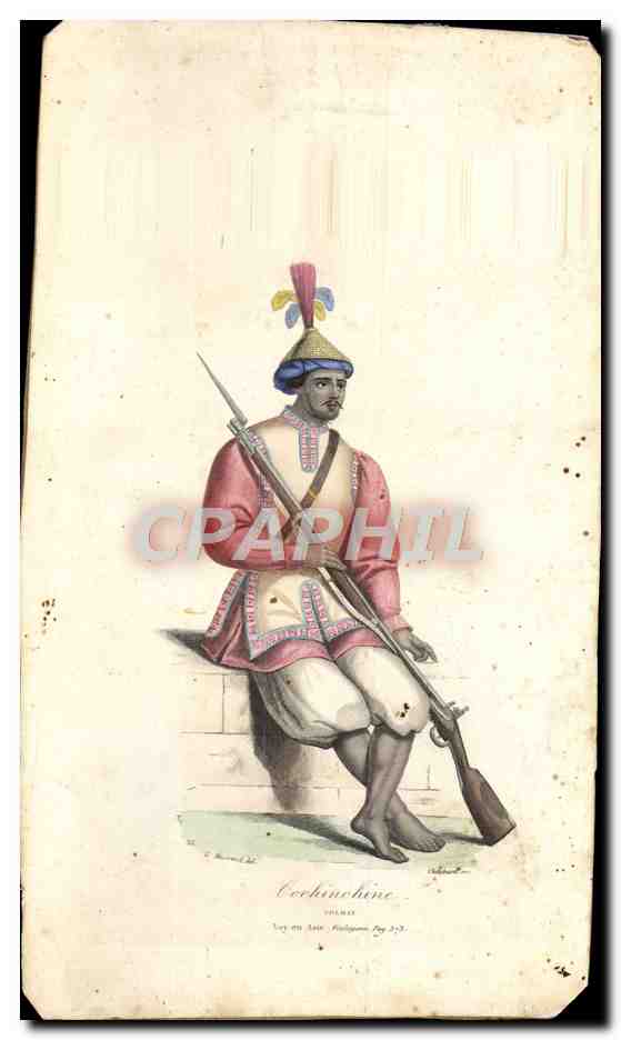 Dessin Cochincine Soldat Militaria 