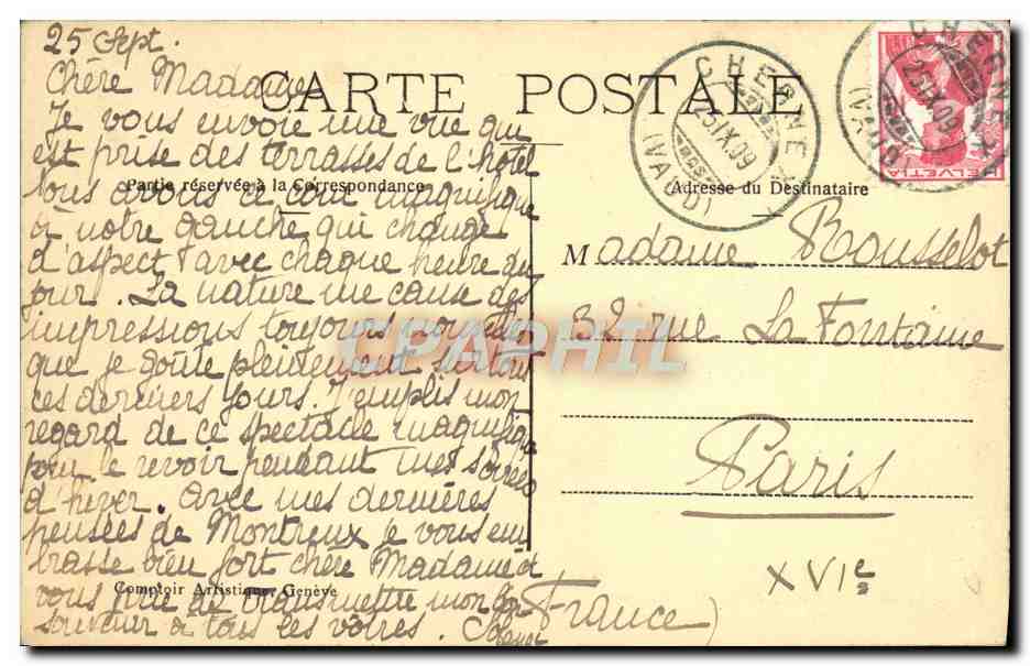 CPA Montreux et la Dent du Midi — Rückseite
