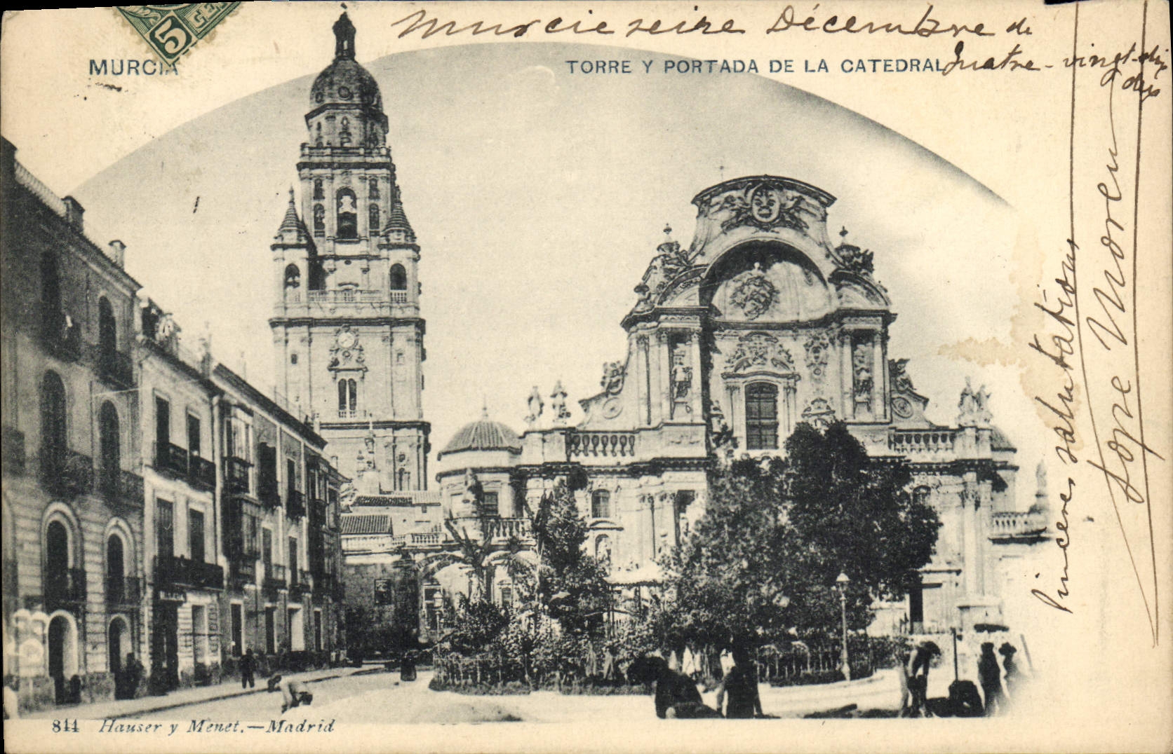 CPA Murcia Torre y Portada de La Cathedral