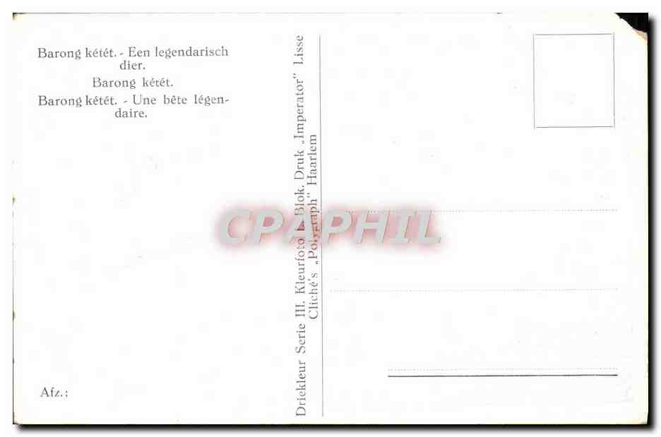 CPM Barong ketet Une bete legendaire Indonesie — Achterkant