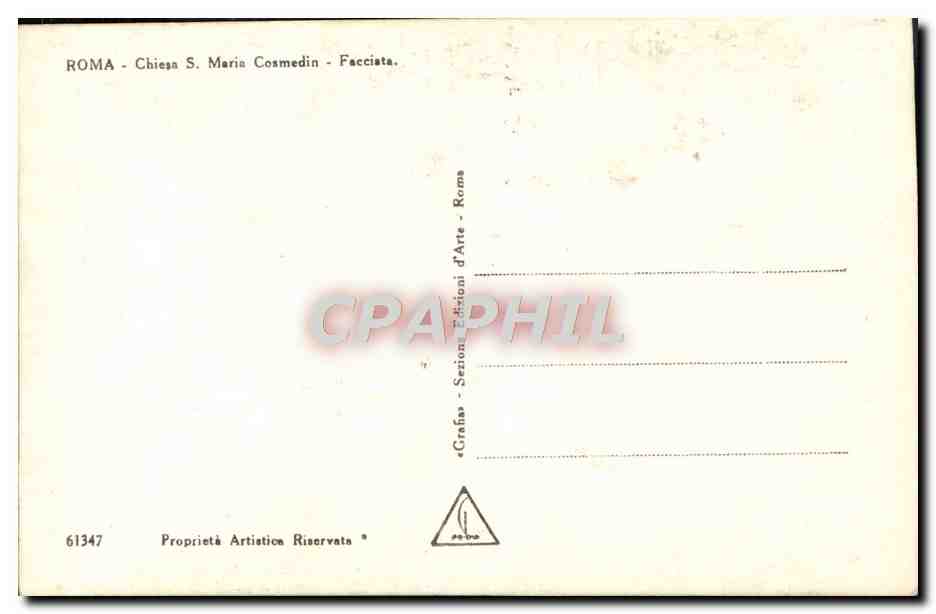 CPA Roma Chiese Maria Cosmedin Facciata — Rückseite