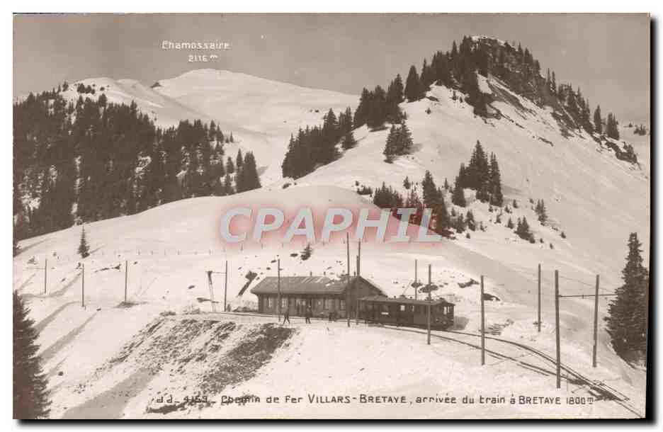 CPA Chemin de fer Villars Bretaye de Fer Villars Arrivee du Train