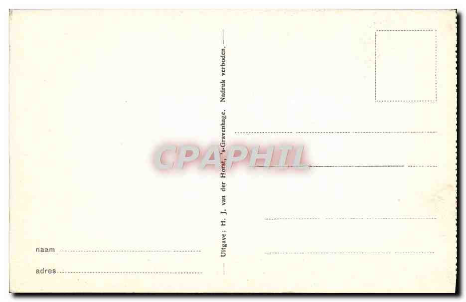 CPA Gravenhage Gevangenpoort Kamer Van Corn de Witt — Rückseite
