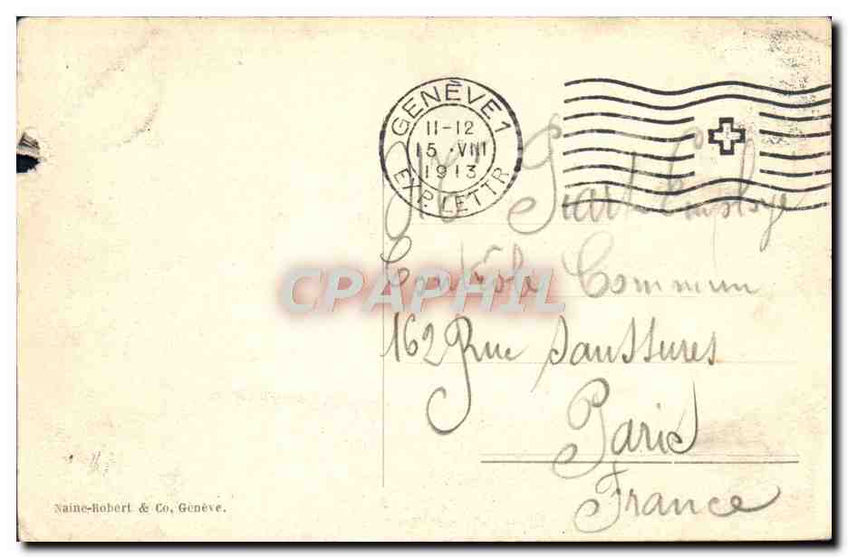 CPA Geneve Place Bel Air Vacheron — Verso