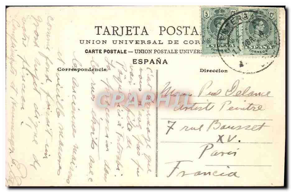 CPA Fuenterrabia Vista Parcial de la Lglesia de la Ciudad — Rückseite