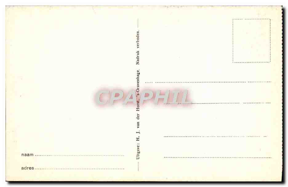 CPA Gravenhage Gevagenpoort Vrouwenkamer — Rückseite