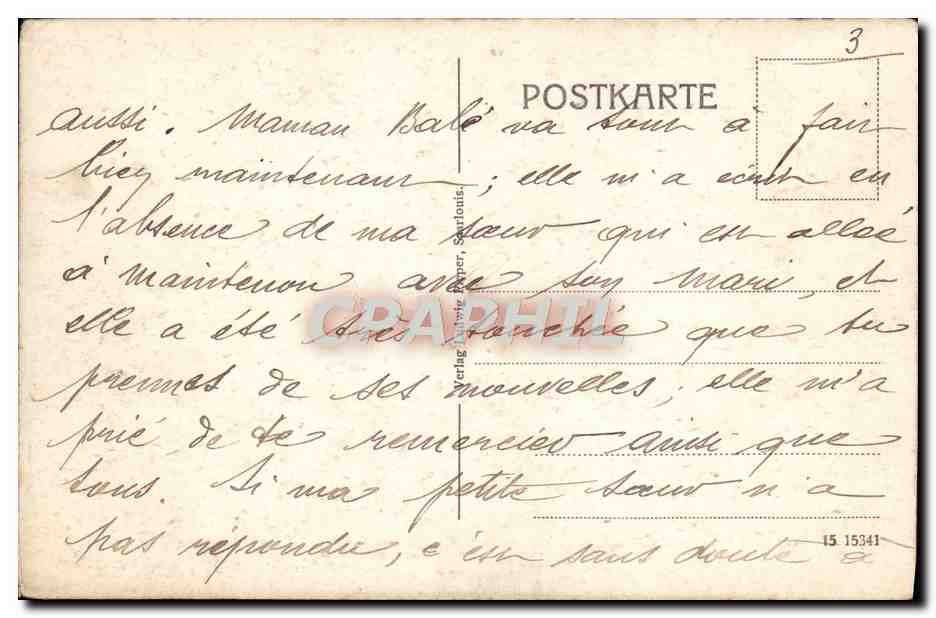 CPA Saarlouis Franziskanerinnen Kloster — Rückseite
