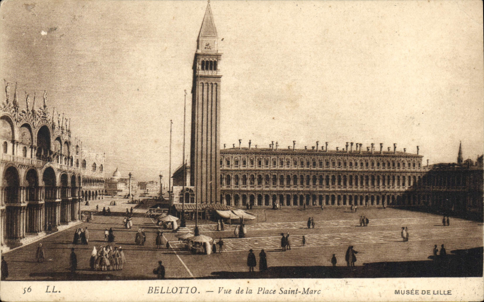 CPA Bellotto Vue de la Place saint Marc Musee de lille