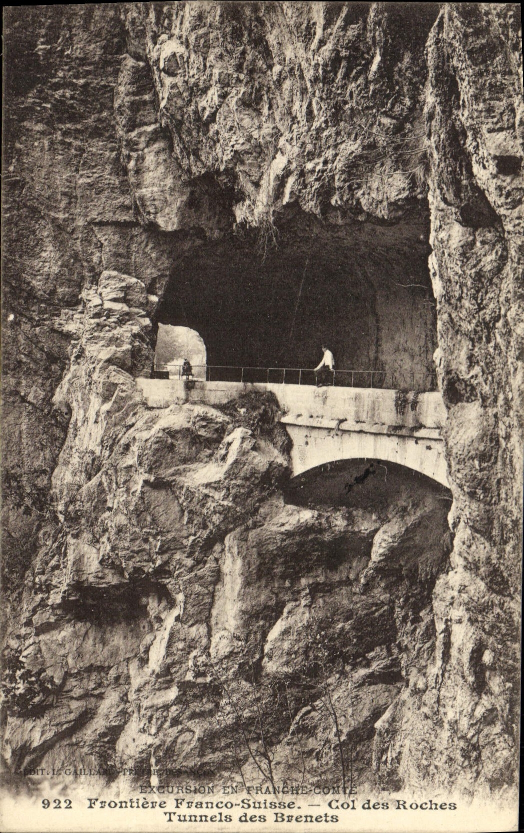 CPA Frontiere Franco Suisse Col des Roches Tunnels des Brenets