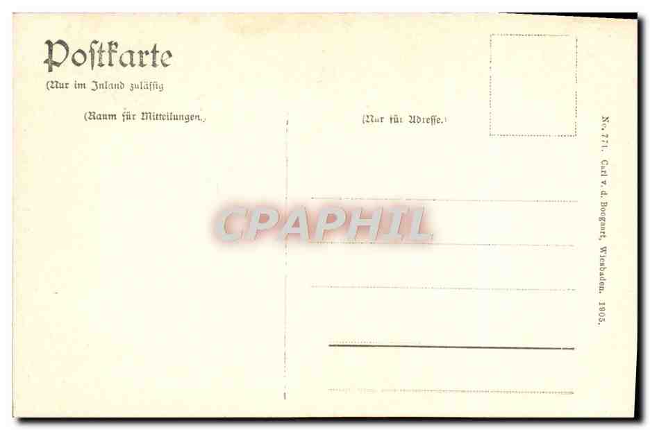 CPA Wiesbaden Nerebergbahn Talfahrt — Rückseite
