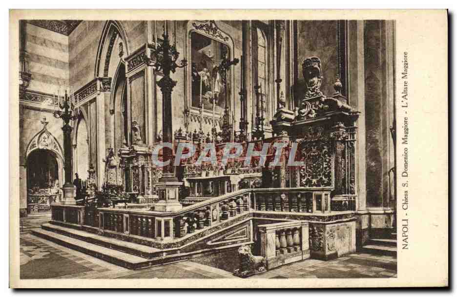 CPA Napoli Chiesa Domenico Maggiore l'altare Maggiore