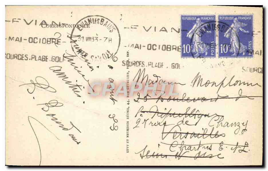 CPA Geneve Pont du Mont Blanc et le Mont Blanc — Rückseite